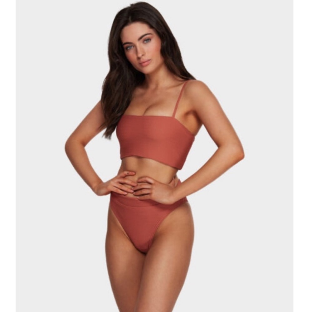 Billabong Rust Ribbed Bikini Set - Picture 2 of 10
